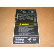 TUNNEL COVER DECAL CAUTION GRAPHIC CUB CADET 779-3425 779-3399 NOS