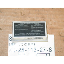 AIR CLEANER DECAL KOHLER KH 25-113-27-S KH2511327S KH-24-113-27-S NOS