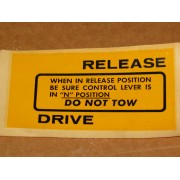 DO NOT TOW DECAL CUB CADET IH 529681 R1 NOS