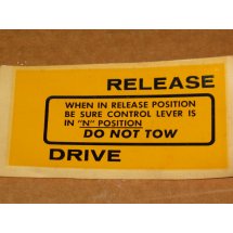 DO NOT TOW DECAL CUB CADET IH 529681 R1 NOS