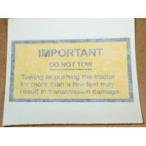 DO NOT TOW DECAL CUB CADET IH 126318 C1 NEW